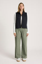 Sansi Quilted Crop Vest from Eb+Ive - Black colour