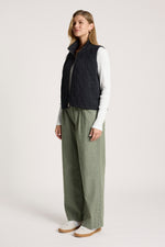 Sansi Quilted Crop Vest from Eb+Ive - Black colour