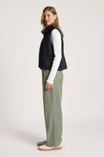 Sansi Quilted Crop Vest from Eb+Ive - Black colour