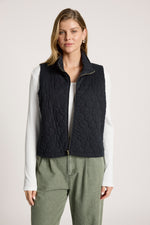 Sansi Quilted Crop Vest from Eb+Ive - Black colour
