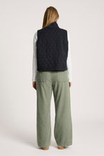Sansi Quilted Crop Vest from Eb+Ive - Black colour