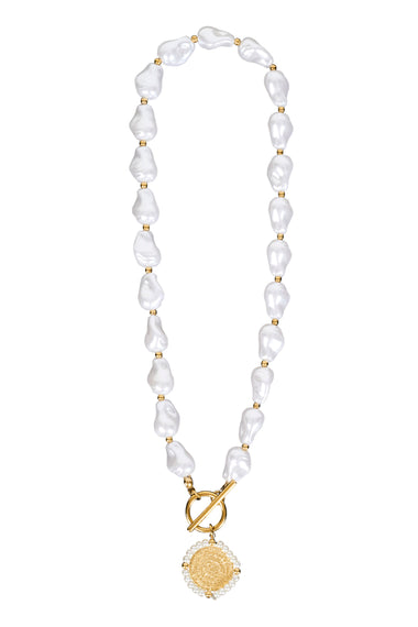 San Necklace - Pearl Coin