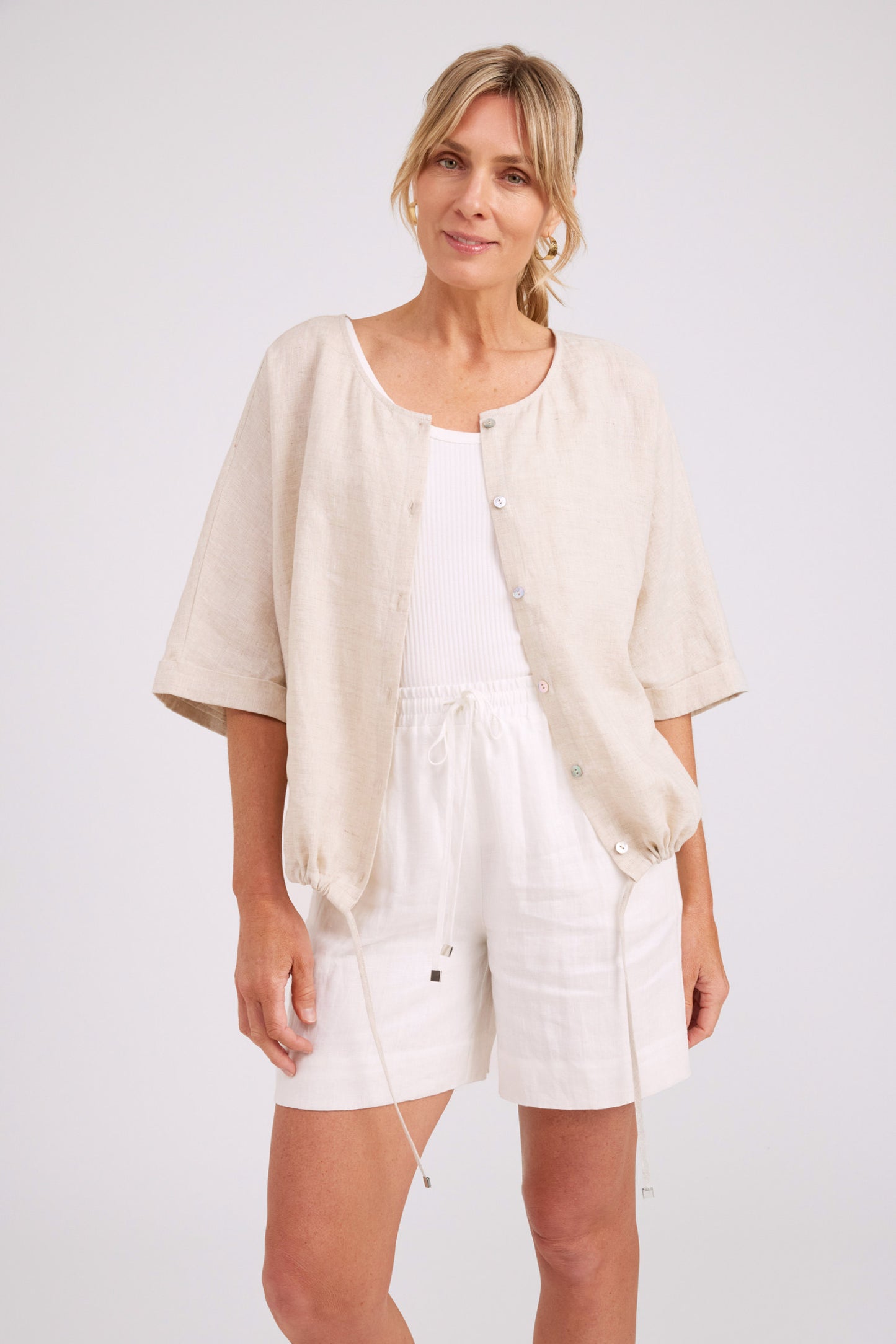Studio Button Jacket/Top - Tusk