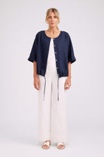 Studio Button Jacket/Top - Navy