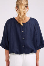 Studio Button Jacket/Top - Navy
