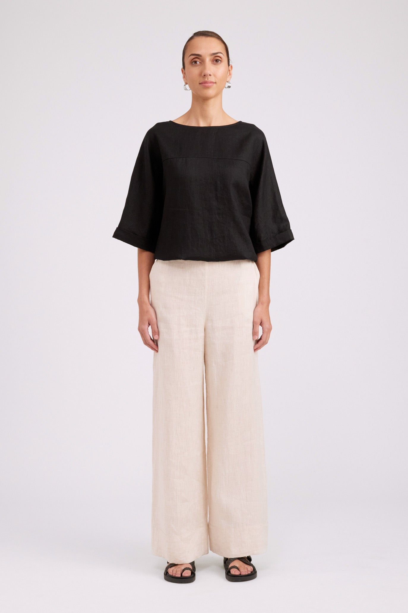 Studio Button Jacket/Top - Black