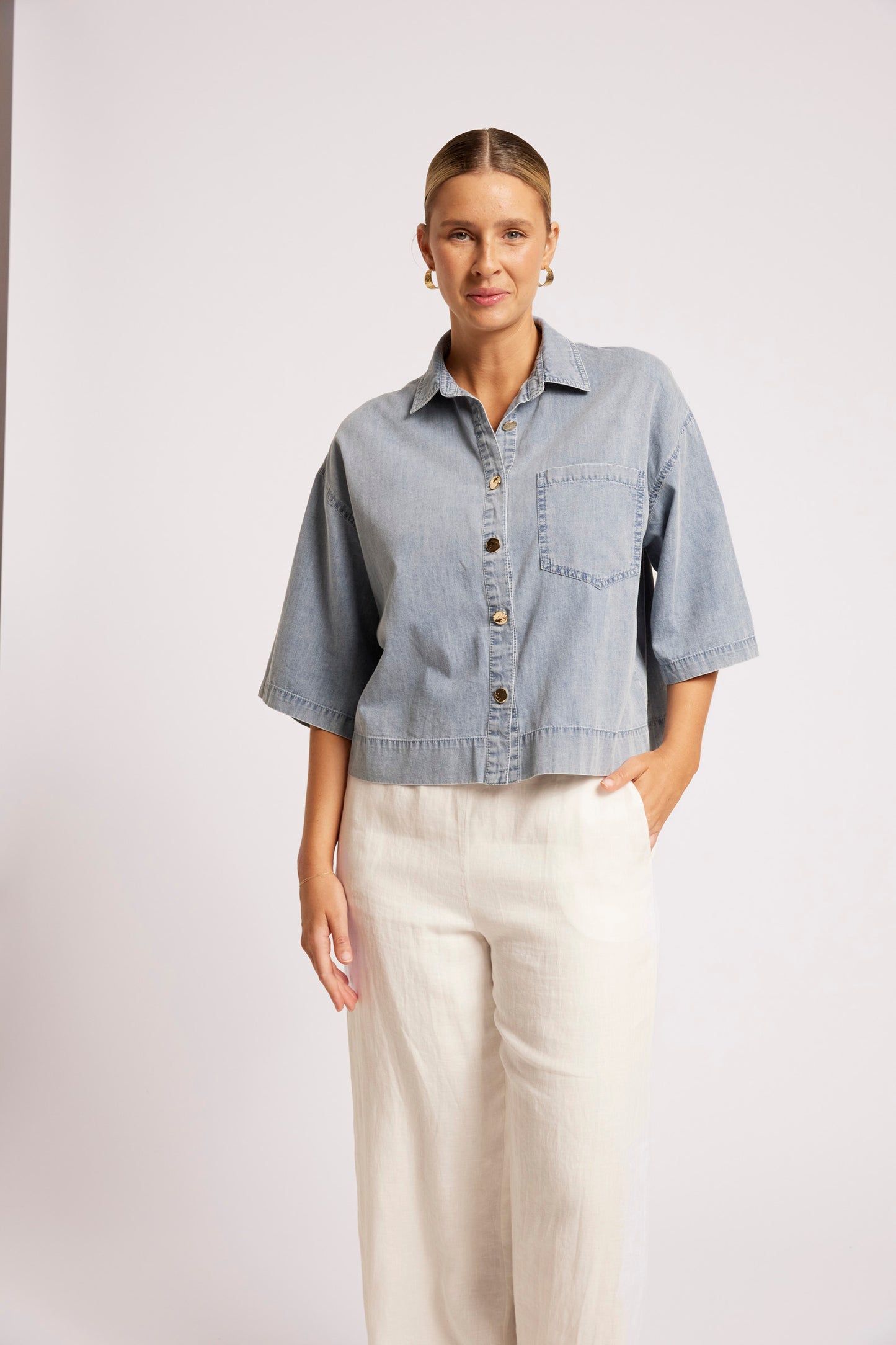 Roam Shirt from Eb+Ive - Denim