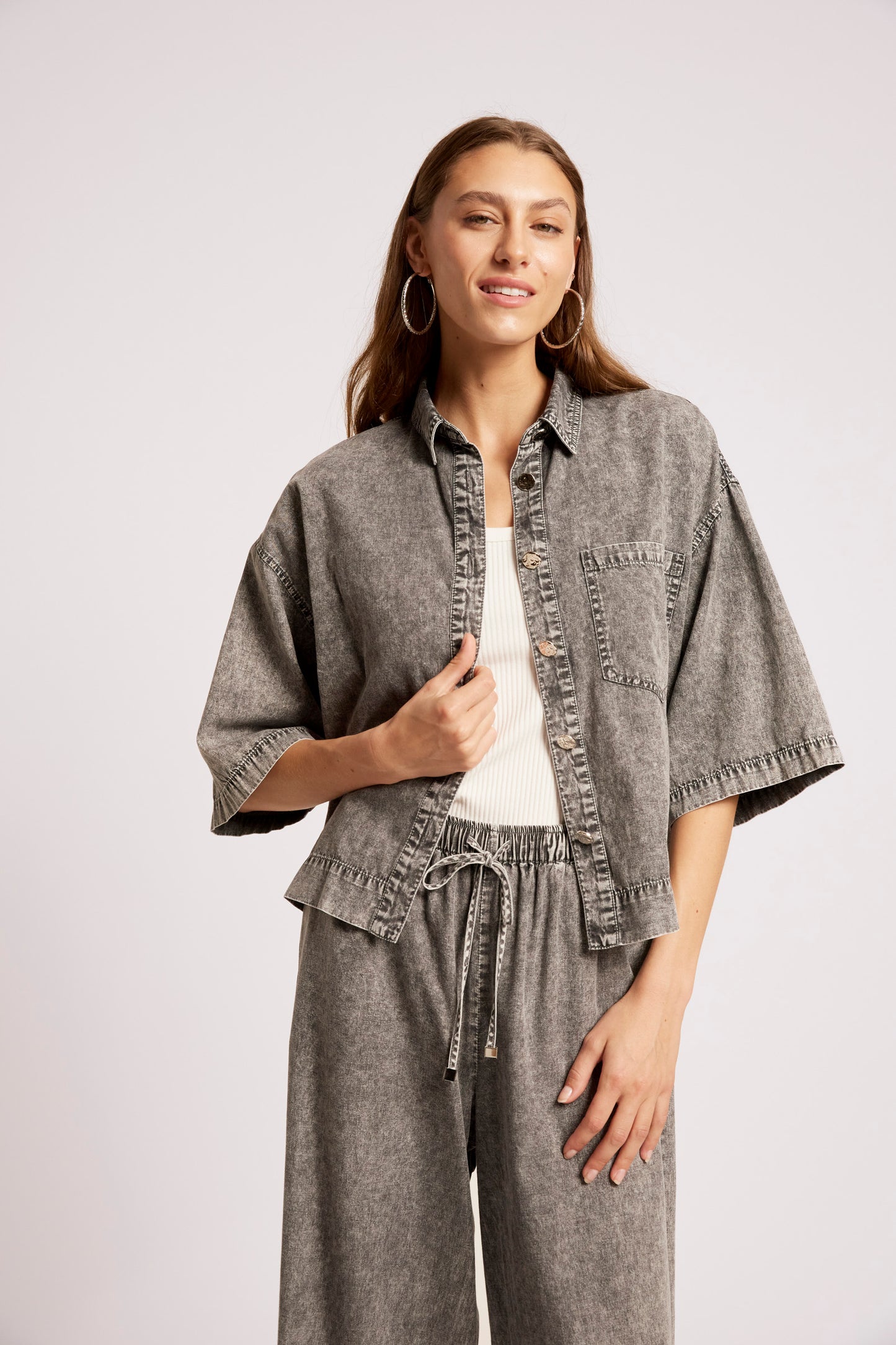 Roam Shirt from Eb+Ive - Denim - Ash