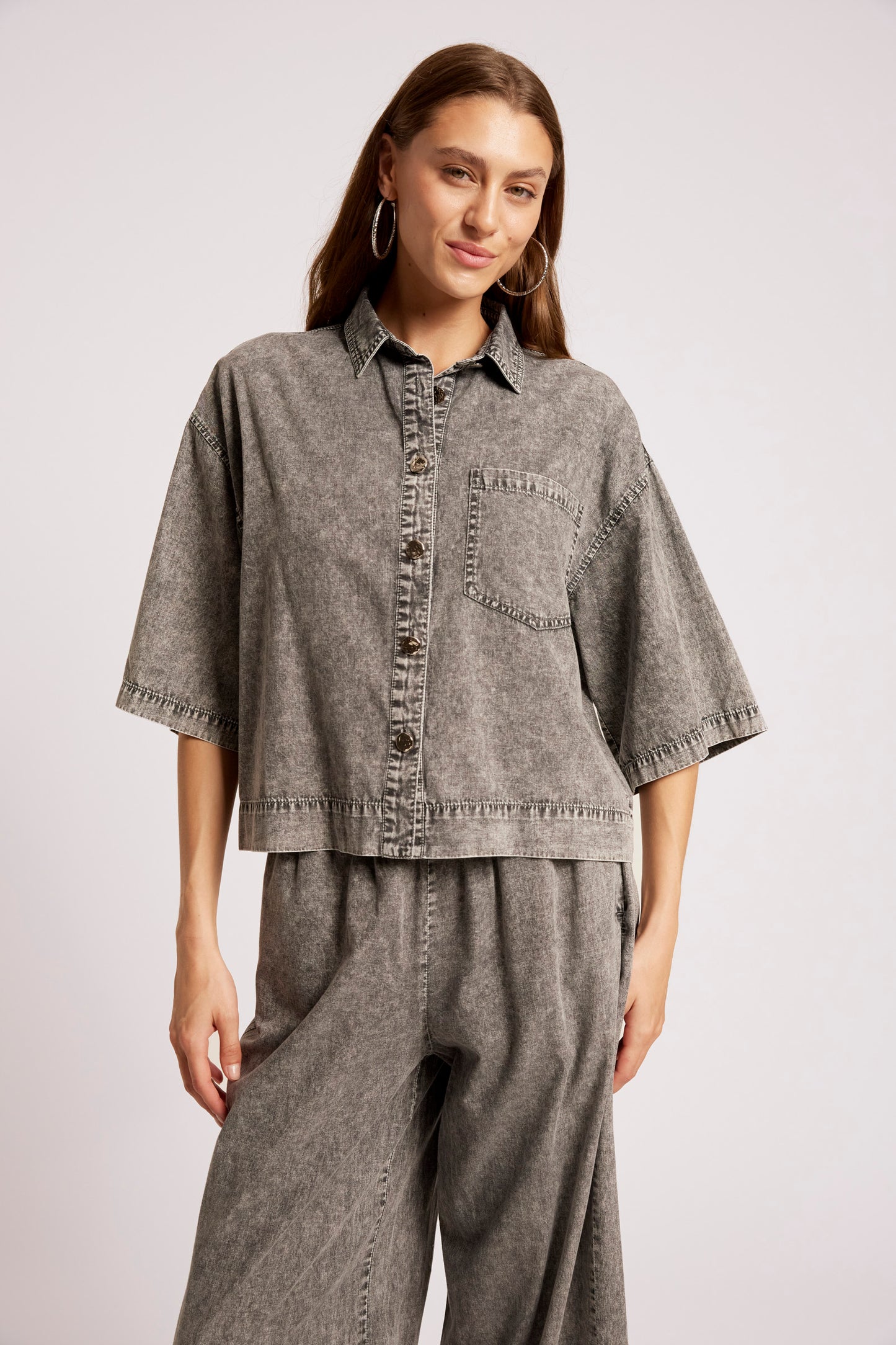 Roam Shirt from Eb+Ive - Denim - Ash