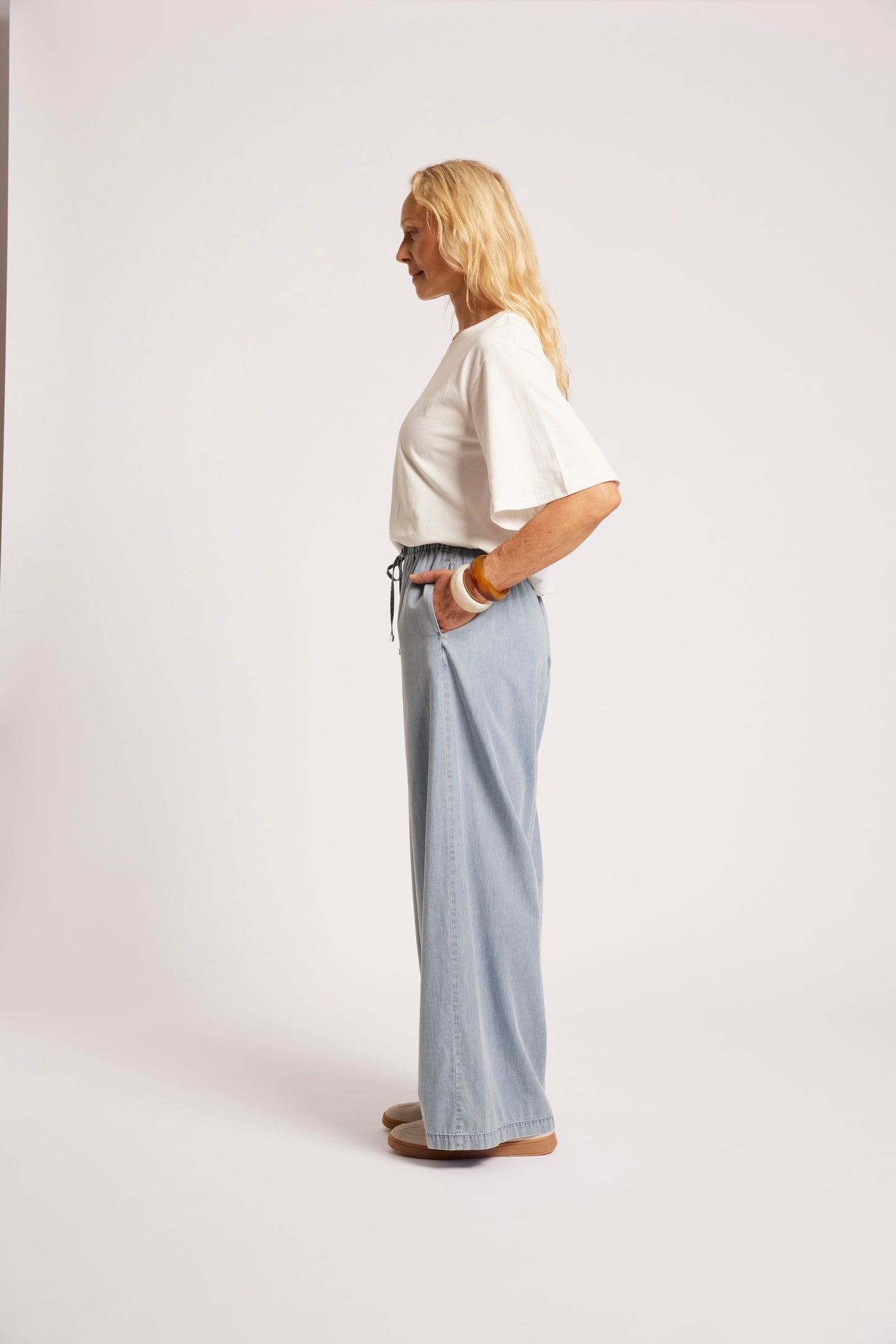 Roam Wide Leg Denim Pant from Eb+Ive - Denim