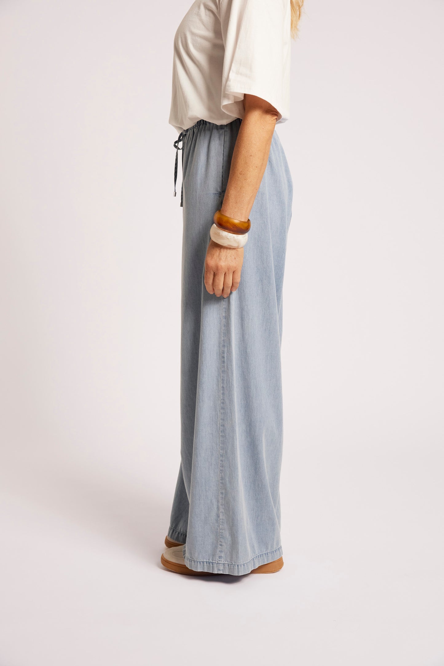 Roam Wide Leg Denim Pant from Eb+Ive - Denim