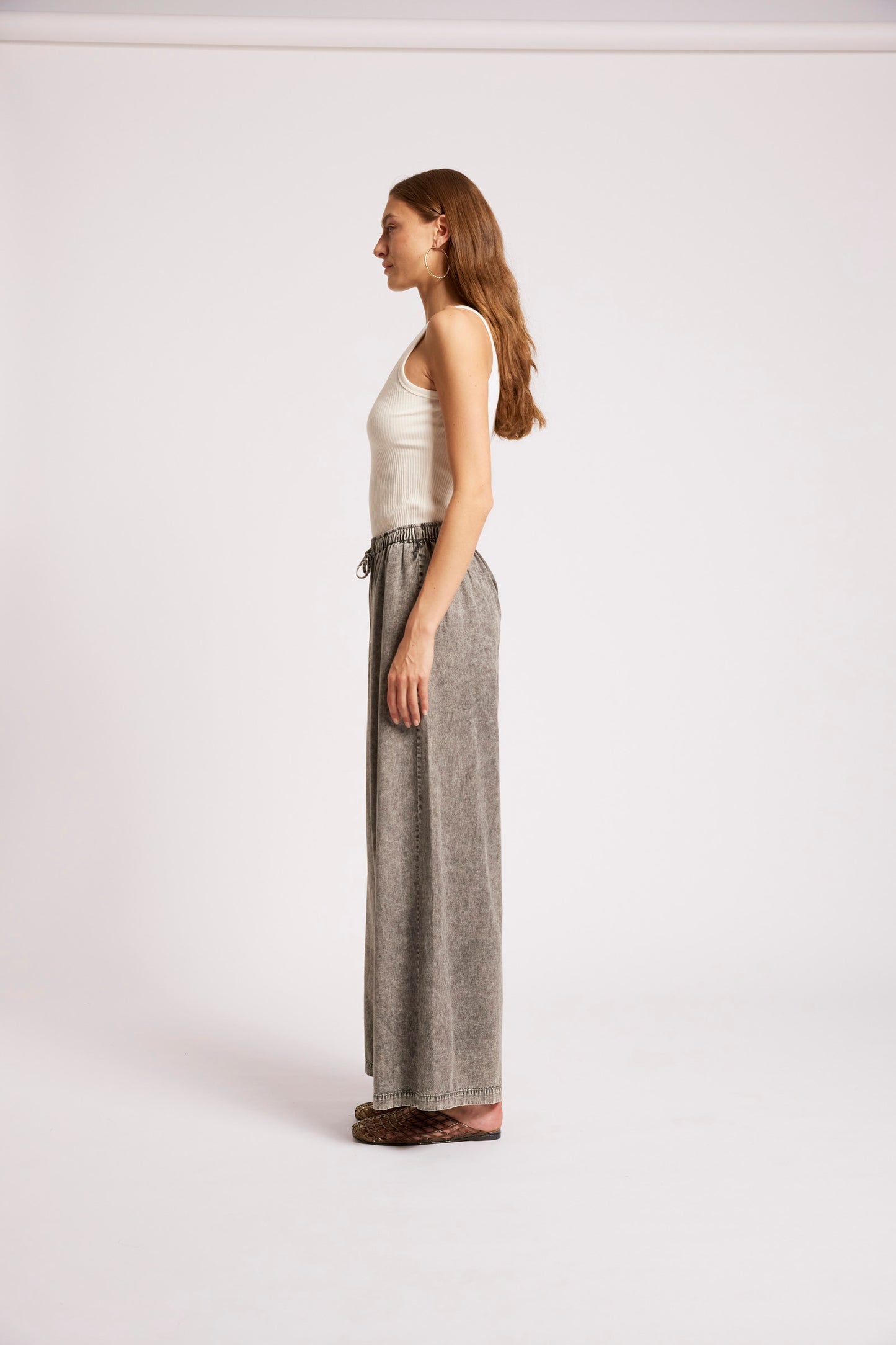 Roam Wide Leg Denim Pant from Eb+Ive - Ash
