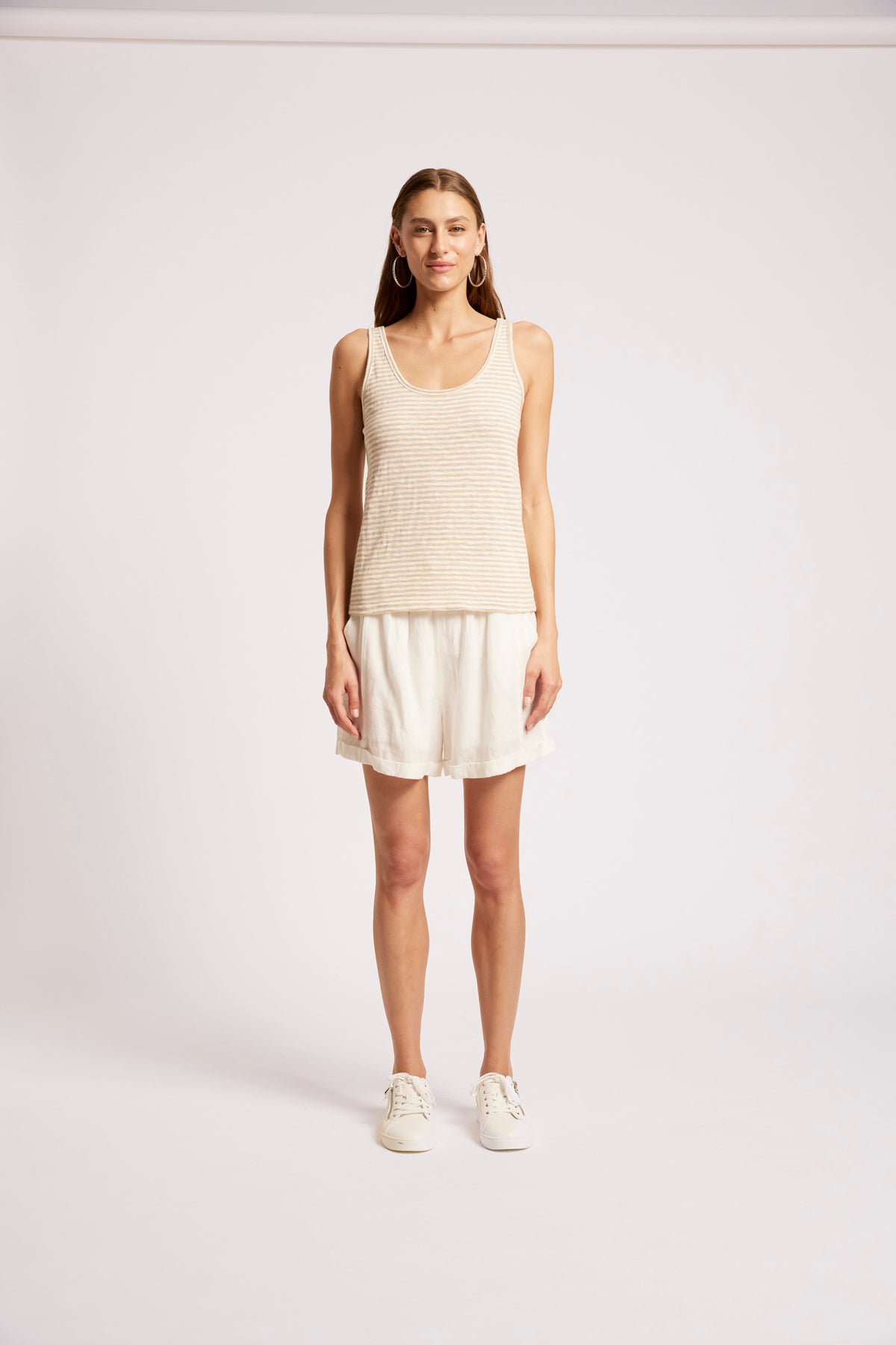 Casa Striped Tank from Eb+Ive - Dune/White