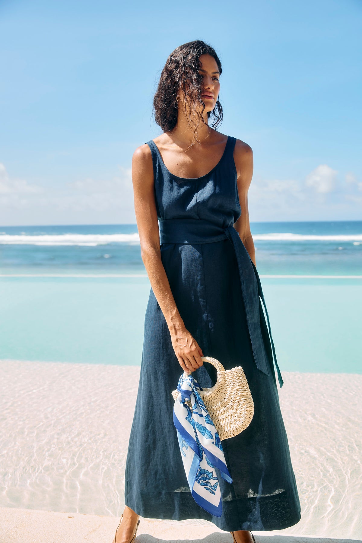 Cove Tank Maxi Dress from Eb+Ive - Navy