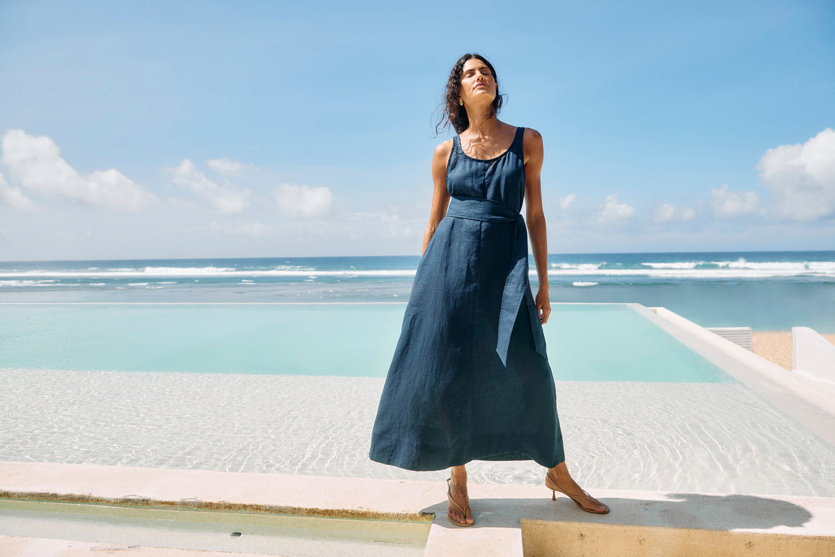 Cove Tank Maxi Dress from Eb+Ive - Navy