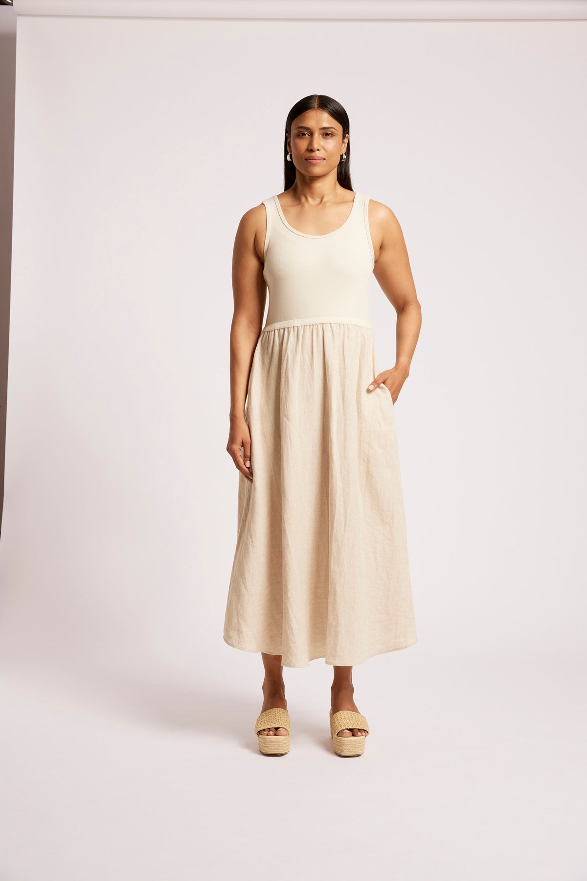 Maris Tank Maxi Dress from Eb+Ive - Tusk Colour