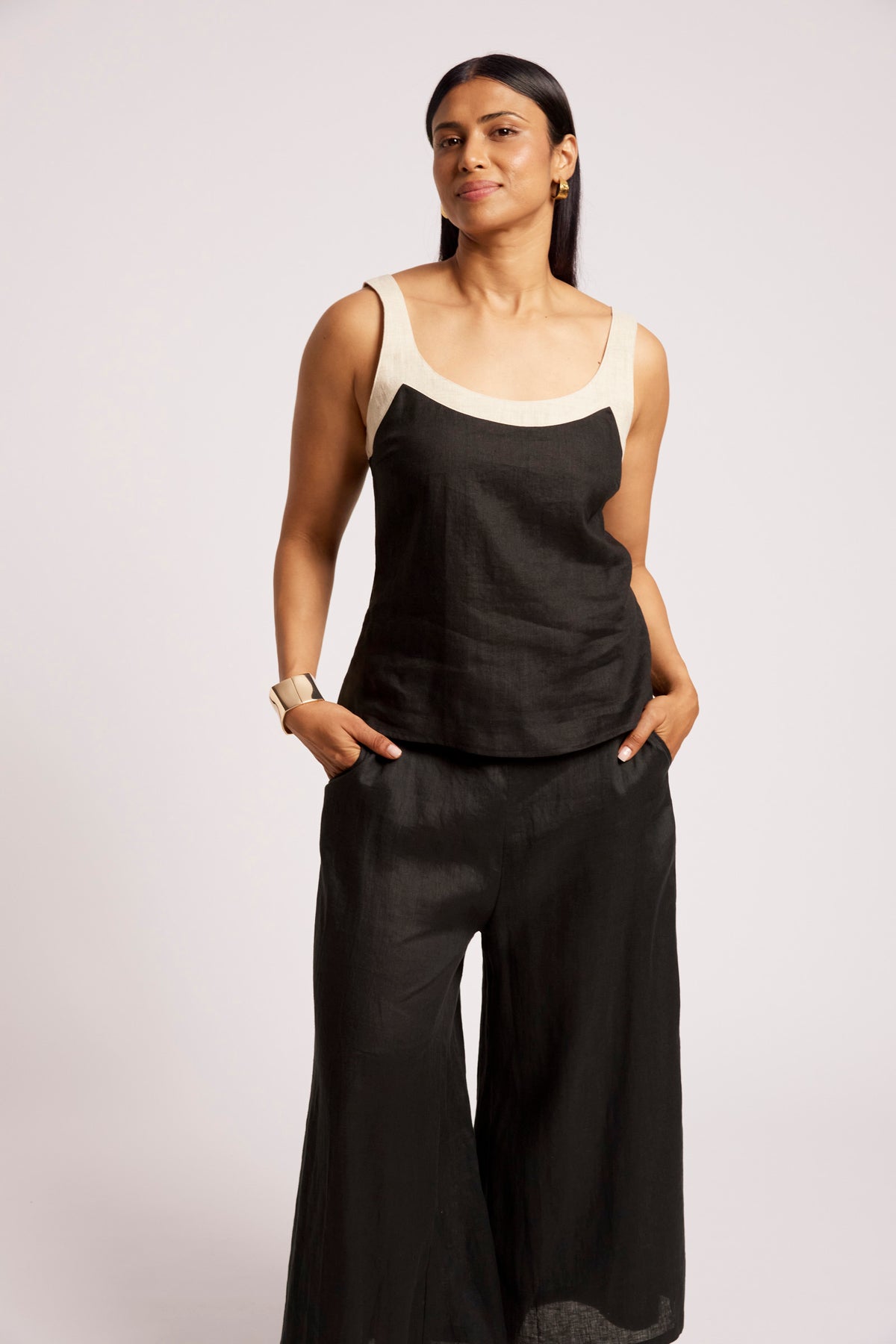 Maris Splice Tank from Eb+Ive - Black/Tusk
