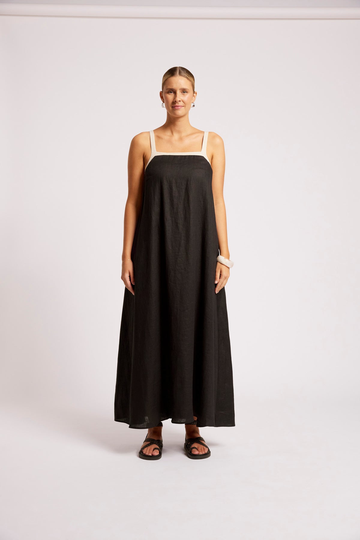 Maris Splice Tank Maxi Dress - Black/Tusk