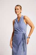 Dusk Denim Wrap Dress