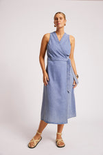 Dusk Denim Wrap Dress