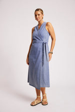 Dusk Denim Wrap Dress