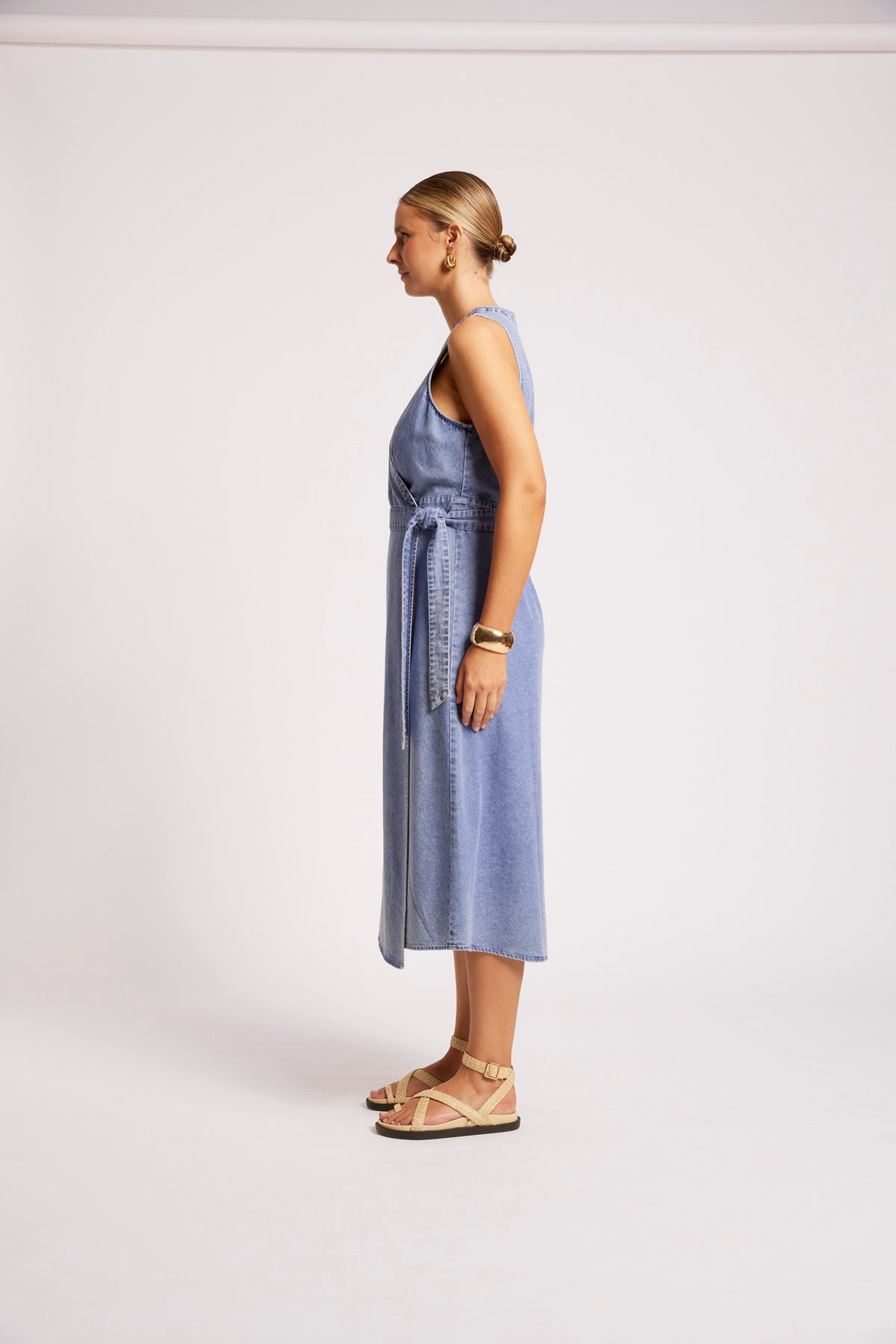 Dusk Denim Wrap Dress