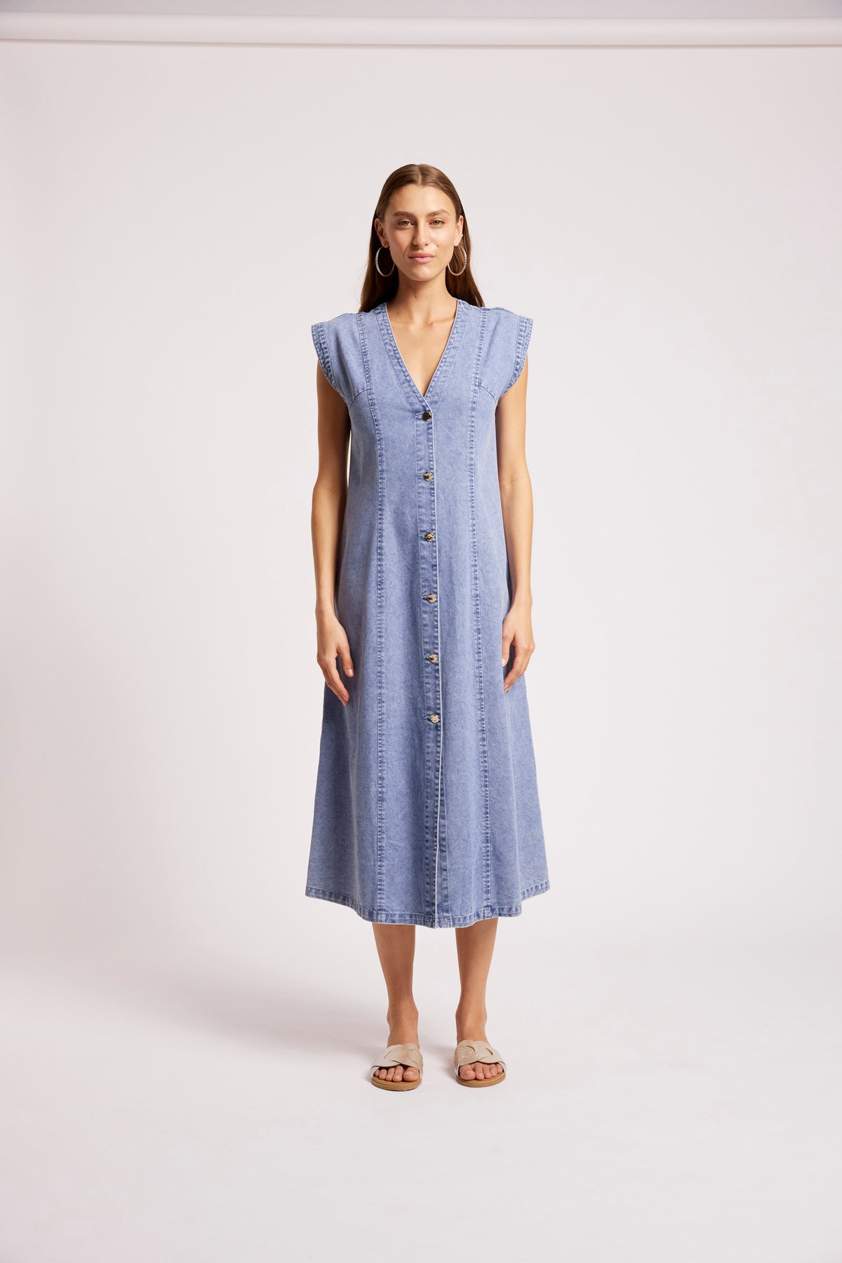 Dusk Denim Maxi Dress