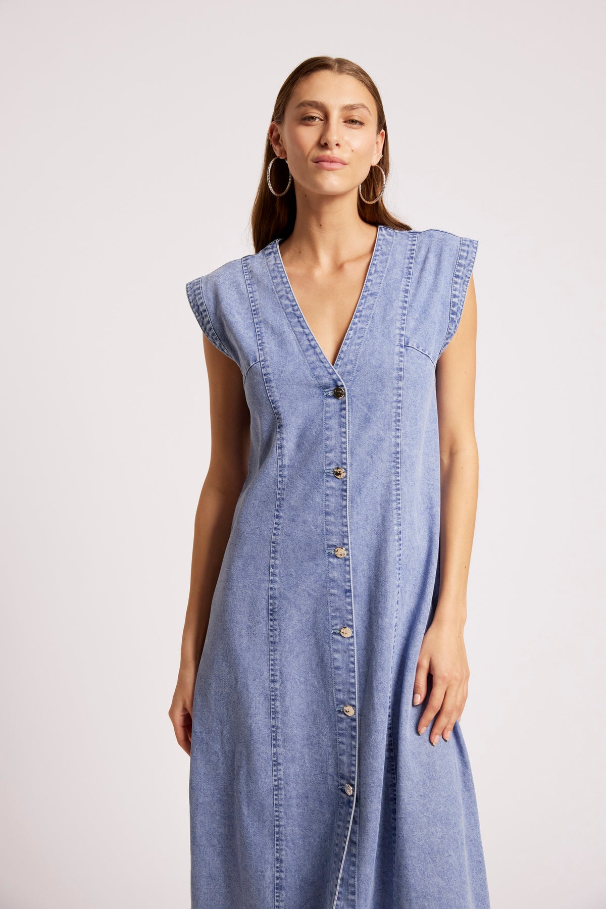 Dusk Denim Maxi Dress