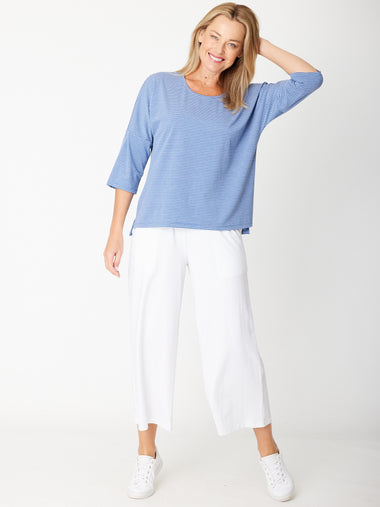Travel Stripe Top - Blue Stripe