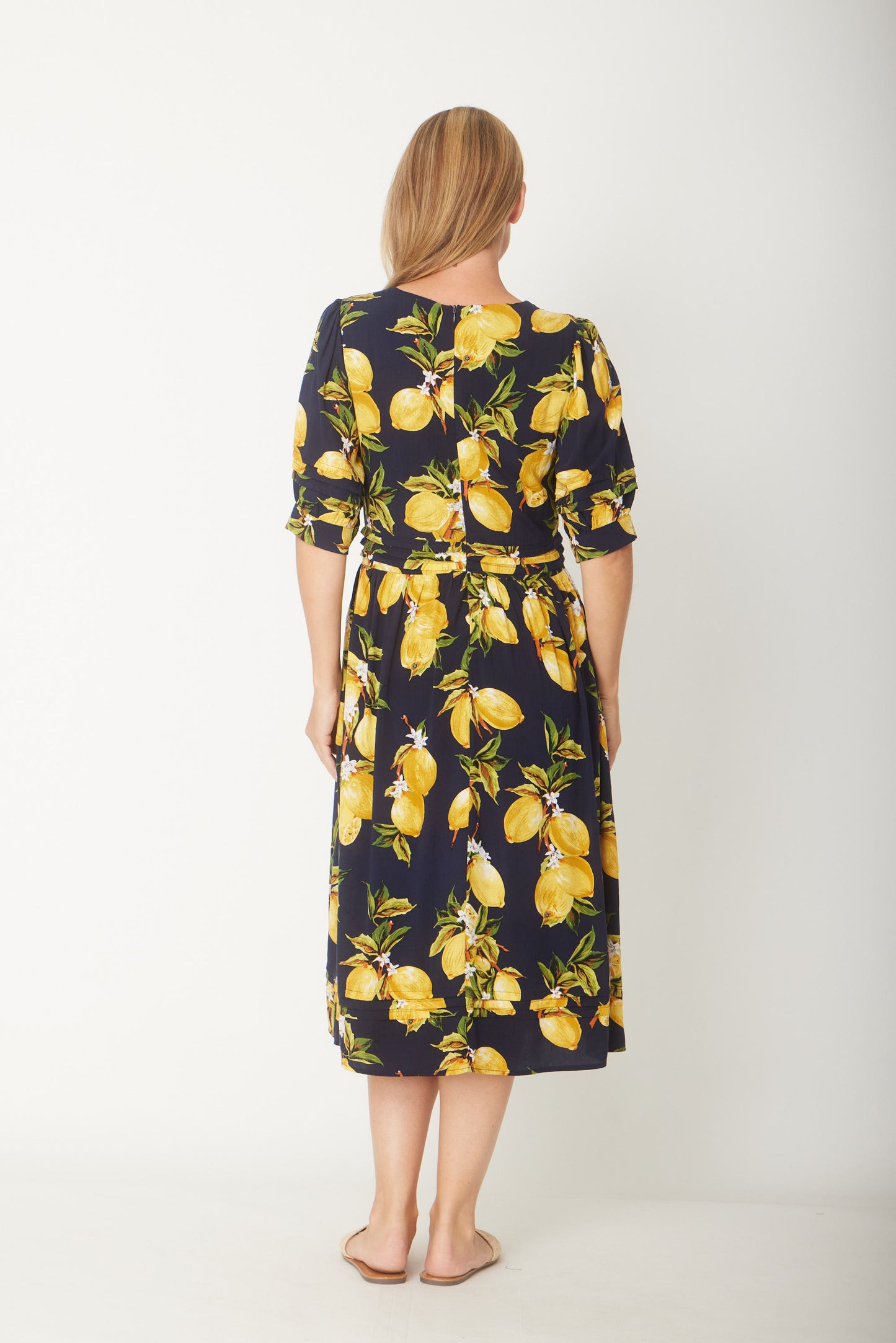 Luna Sky Lemon Midi Dress
