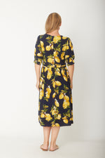 Luna Sky Lemon Midi Dress