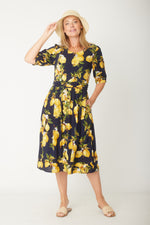 Luna Sky Lemon Midi Dress