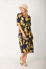 Luna Sky Lemon Midi Dress