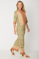 Cordelia Street Border Print Tie Top