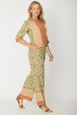 Cordelia Street Border Print Tie Top