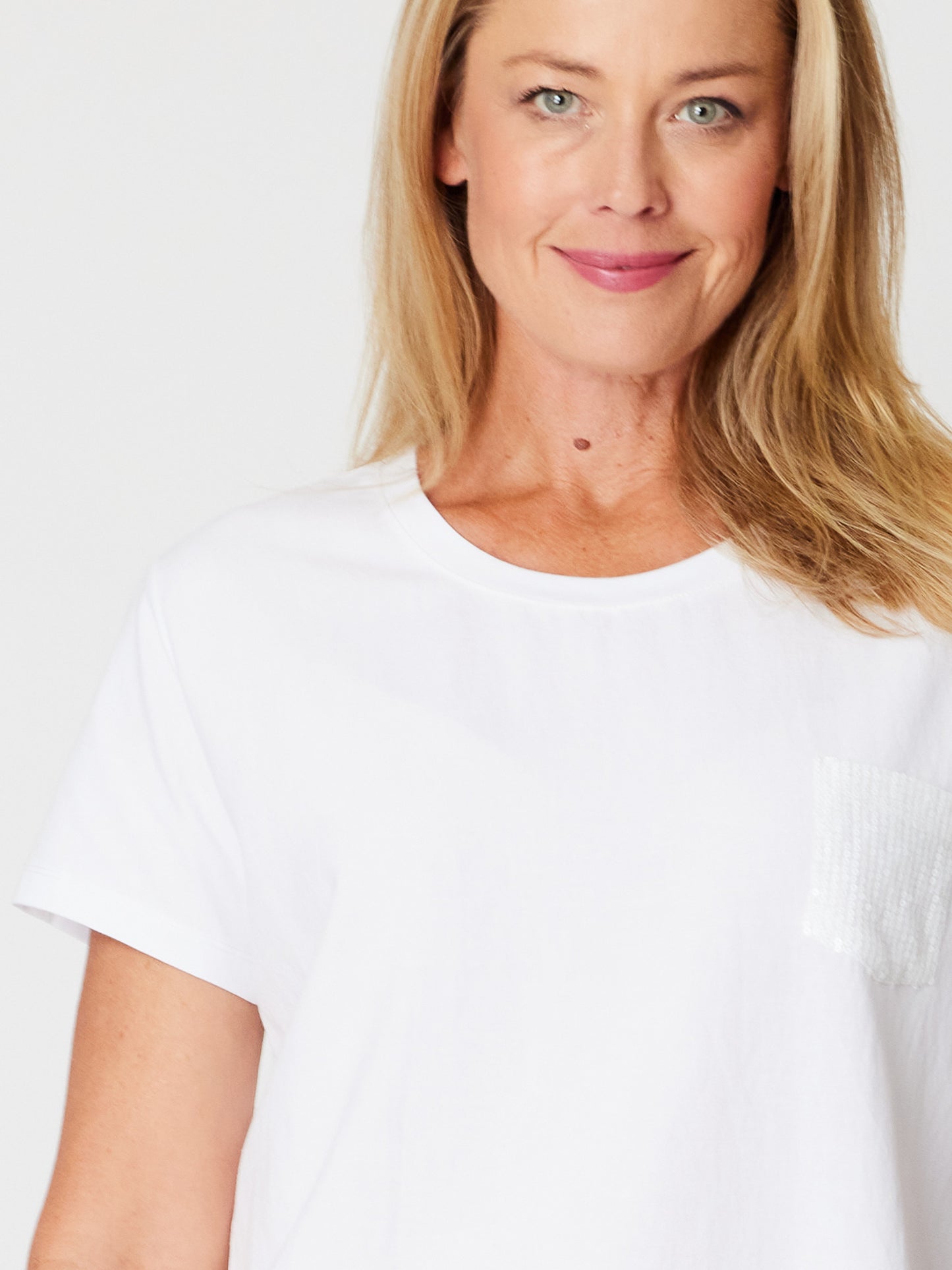 Linen Shores Spliced Top - White