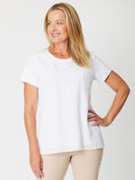 Linen Shores Spliced Top - White