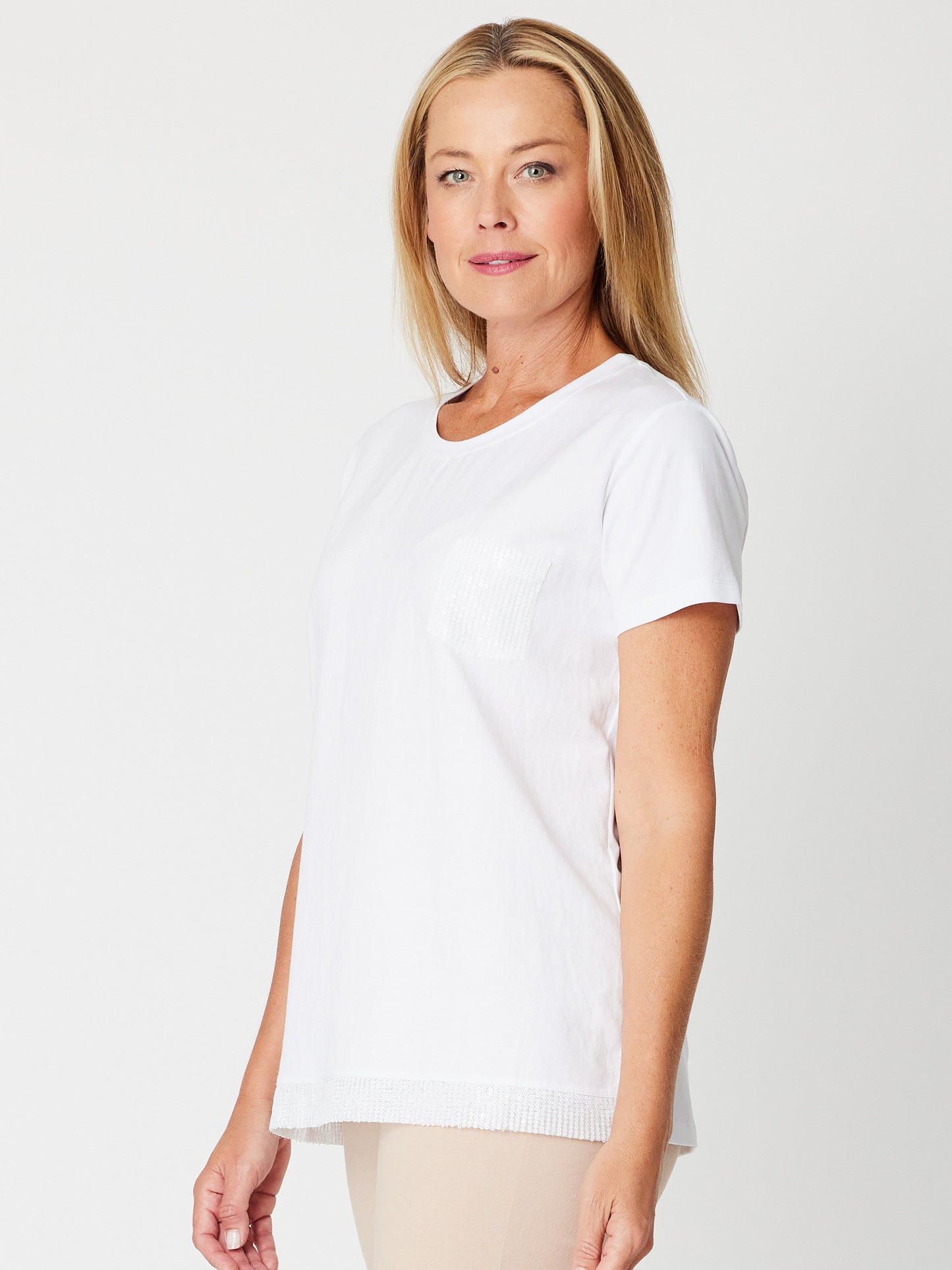 Linen Shores Spliced Top - White