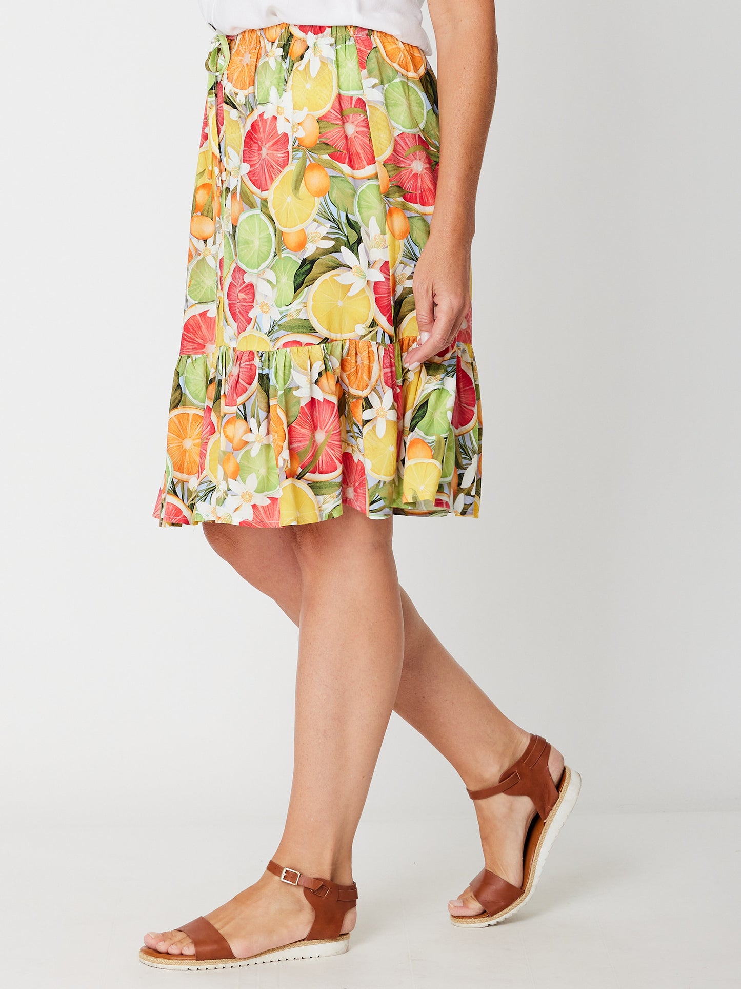 Luna Sky Citrus Midi Skirt