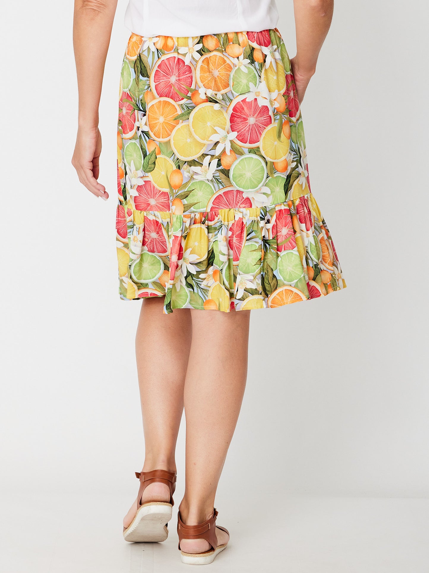 Luna Sky Citrus Midi Skirt