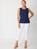 Luna Sky Linen Panel Top