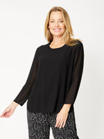 Georgia Chiffon Top - Shiraz colour
