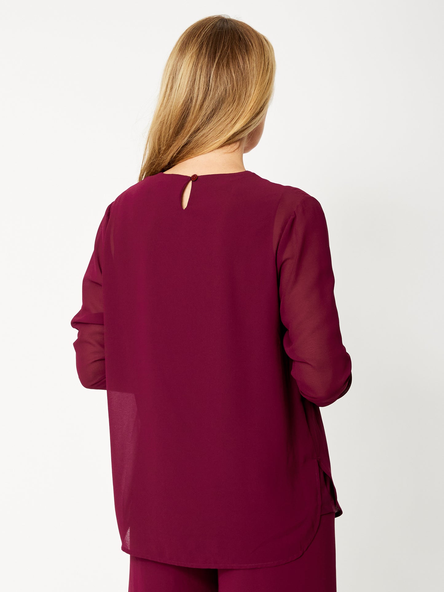 Georgia Chiffon Top - Shiraz colour