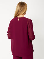 Georgia Chiffon Top - Shiraz colour