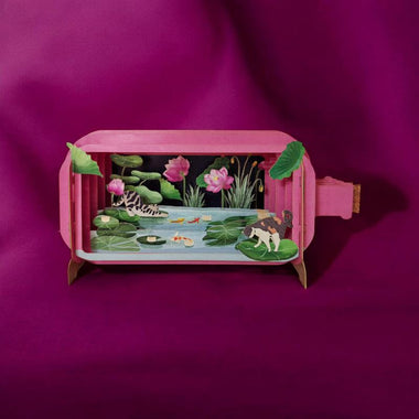 Alljoy Design - Cats And Lotus Flower - Message In A Bottle Card