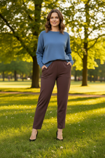 Pocket Ponte Pant by Cordelia St - Espresso colour