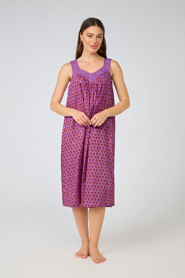 Arabella Cotton MD-410P6 Nightie | V-Neck Laced