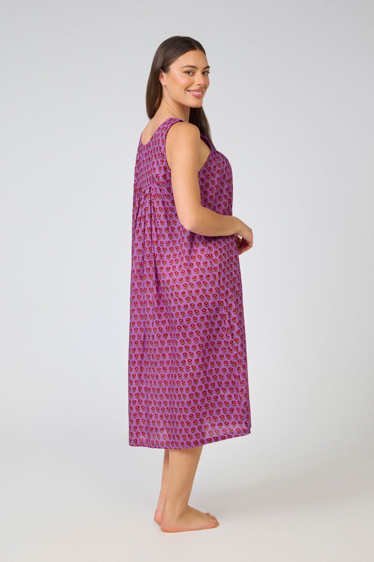 Arabella Cotton MD-410P6 Nightie | V-Neck Laced