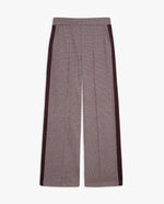 Yerse Aubergine soft wide houndstooth trousers