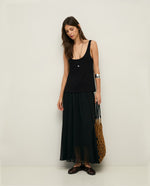 Yerse Barcelona Wooden bead mesh bag with Goatskin handles